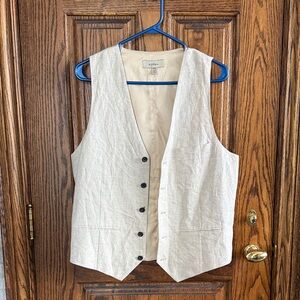 Light Beige Linen Vest